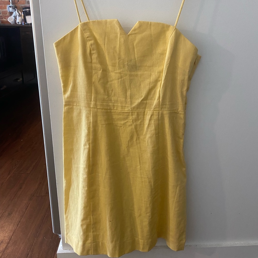 NWT Clayton Linen Dress Butter Yellow
